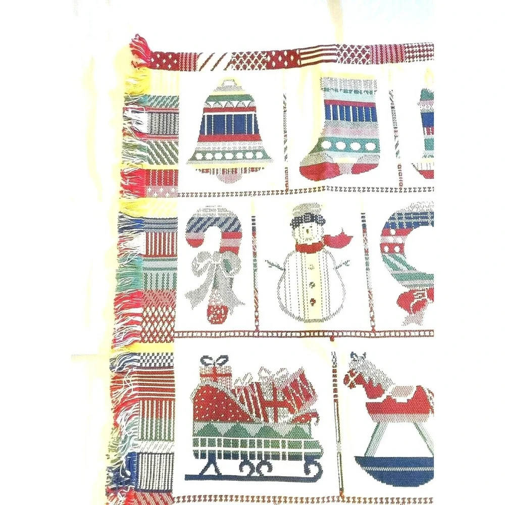 Christmas Tapestry by Crown Crafts Woven Wall Hanging Art 42‎ L x 27 W